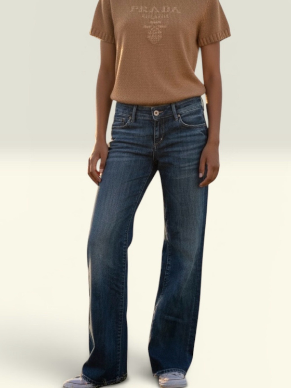 Bootcut low waist Women's Dark Blue Denim Jeans - Picture 2 of 6